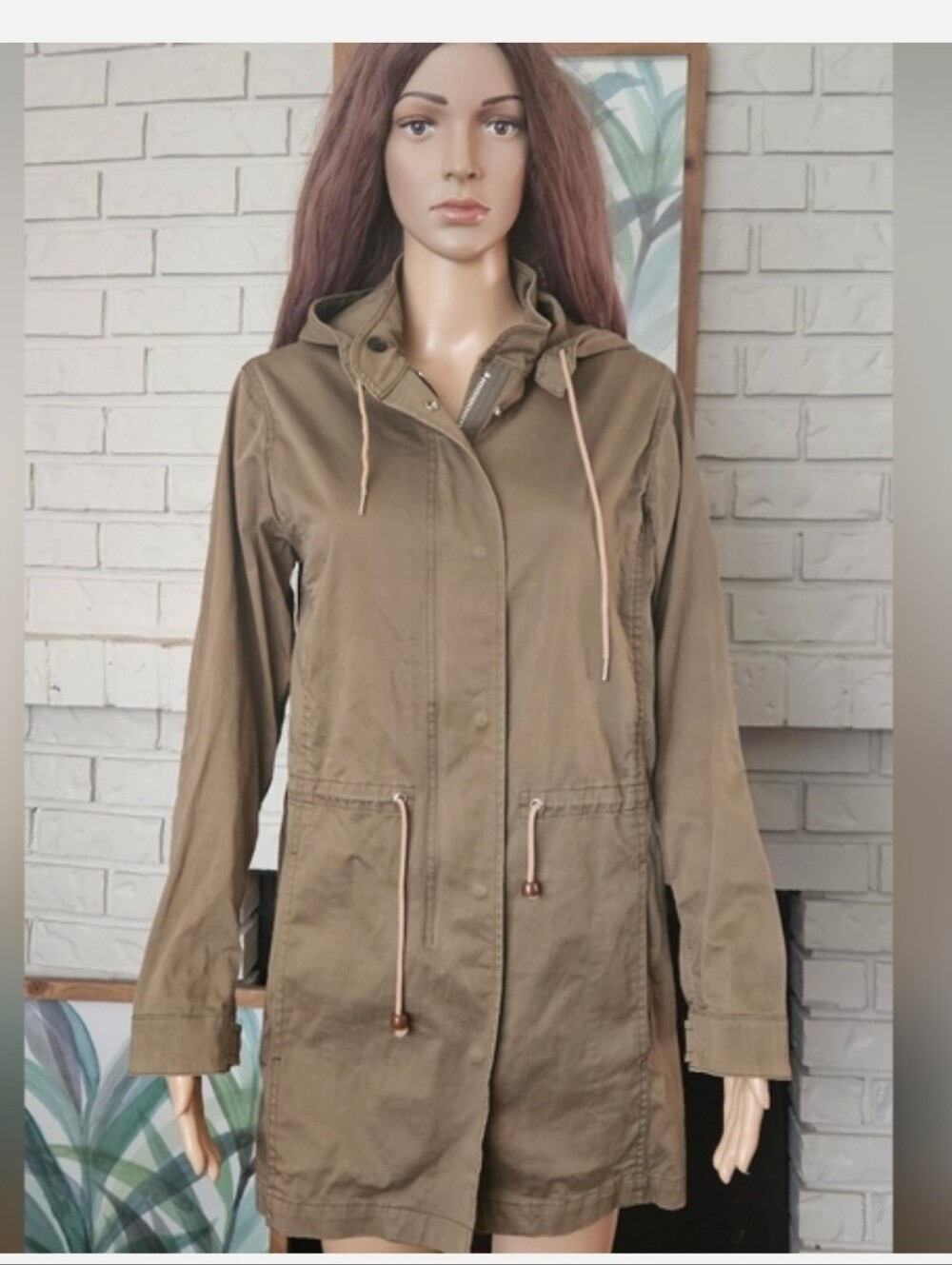 Aritzia Babaton Olive Utility Jacket Long Line Green